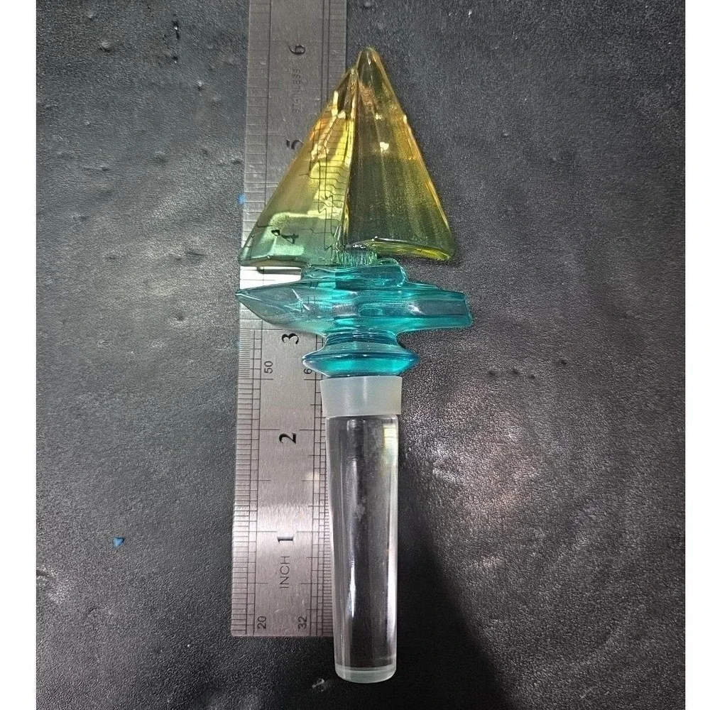 Mikasa Blue Regatta Ship Bottle Stopper, Lead Crystal Boat Replacement Topper‎